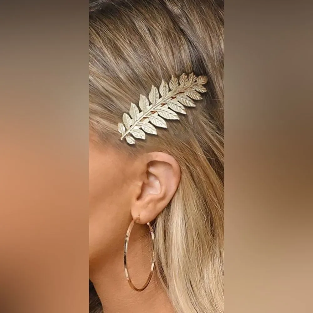 Boho leaf hair clip #1401